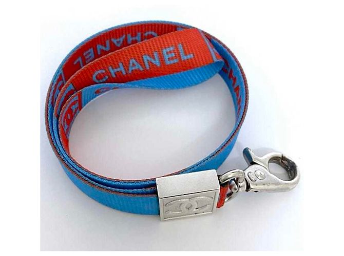 Chanel Blue and Red Nylon Neck Strap - view 5