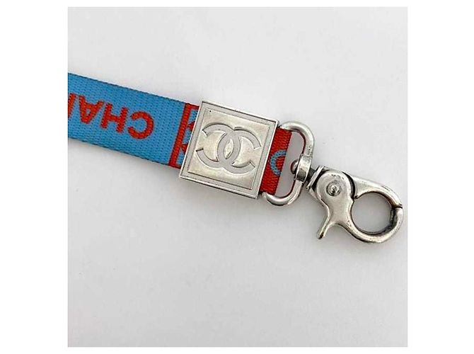 Chanel Blue and Red Nylon Neck Strap - view 7