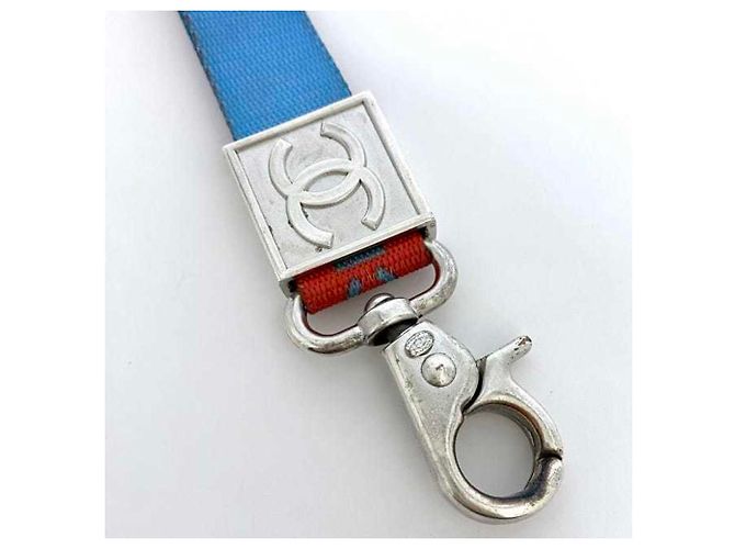 Chanel Blue and Red Nylon Neck Strap - view 8