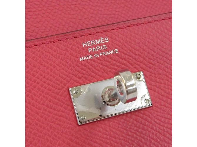 Hermès Cartera Hermes Kelly A Larga Epsom Rose Extreme Grabada Rosa Roja - vista 10
