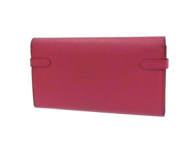 Hermès Cartera Hermes Kelly A Larga Epsom Rose Extreme Grabada Rosa Roja - vista 2