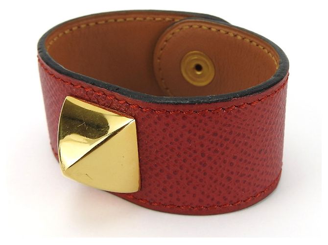 Bracciale charm in pelle Epsom Medor di Hermès Rosso - vista 11