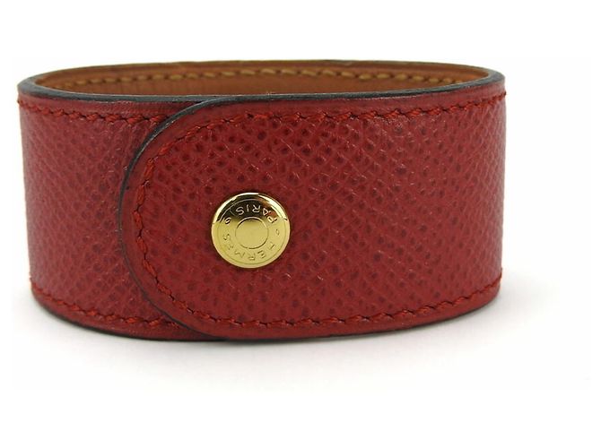 Bracciale charm in pelle Epsom Medor di Hermès Rosso - vista 3