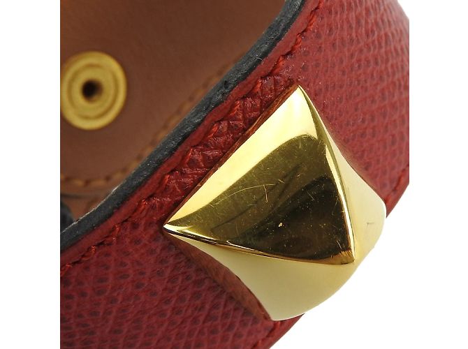 Bracciale charm in pelle Epsom Medor di Hermès Rosso - vista 4