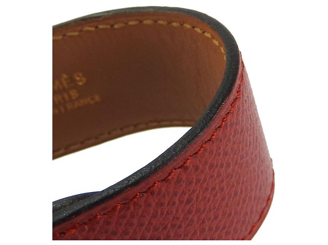 Bracciale charm in pelle Epsom Medor di Hermès Rosso - vista 5