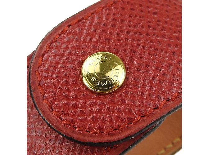 Bracciale charm in pelle Epsom Medor di Hermès Rosso - vista 6