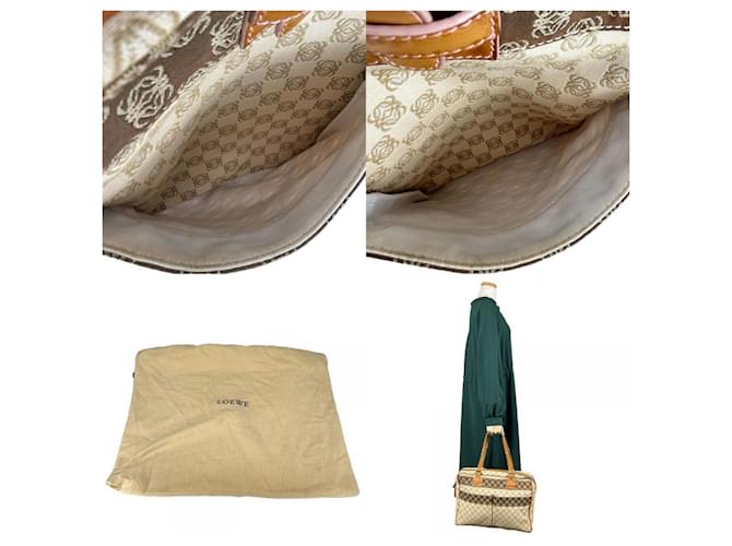 Borsa tote Loewe beige e marrone - vista 10
