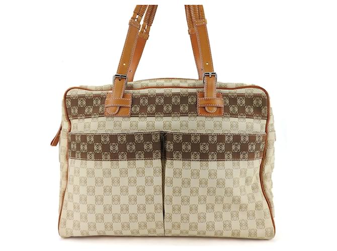 Borsa tote Loewe beige e marrone - vista 11