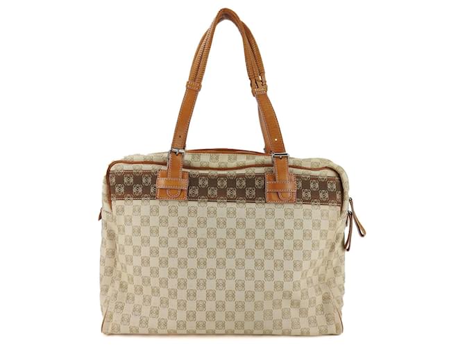 Borsa tote Loewe beige e marrone - vista 3
