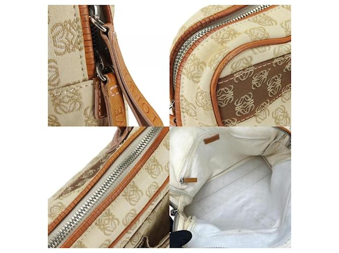 Borsa tote Loewe beige e marrone - vista 7