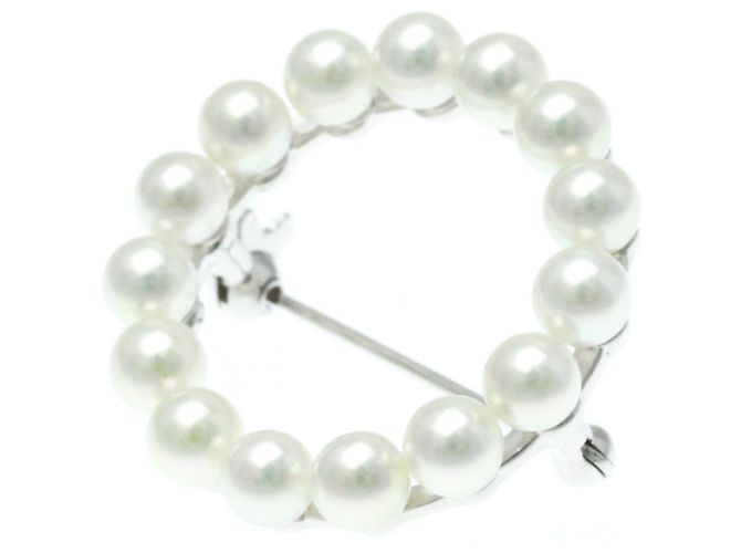 Spilla in Perla d'Argento Mikimoto - vista 3