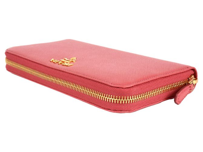 Cartera larga Prada Saffiano en rosa - vista 3