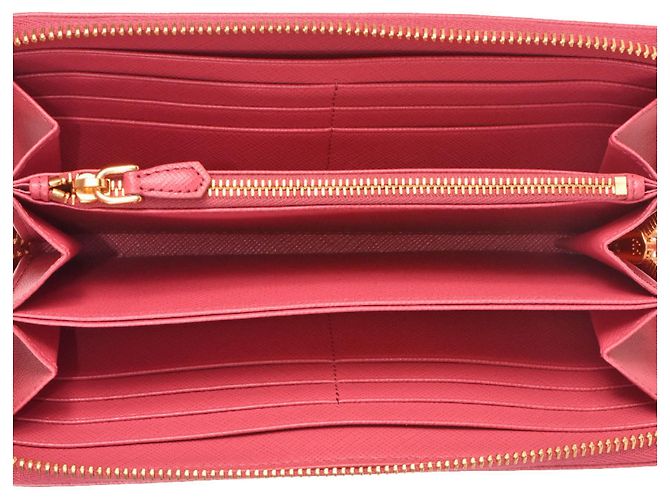Cartera larga Prada Saffiano en rosa - vista 4