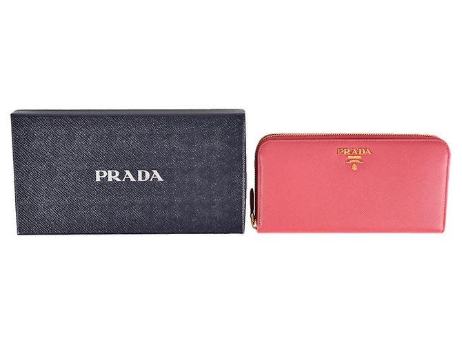 Cartera larga Prada Saffiano en rosa - vista 7