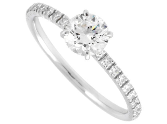 Anello in diamante Cartier Etincel de Solitaire mezza eternità - vista 2