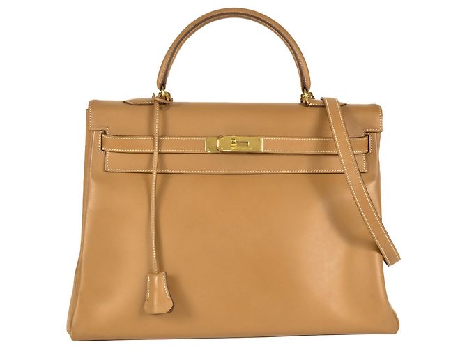 Hermès Borsa Hermes Kelly 35 in pelle box calf Marrone - vista 2