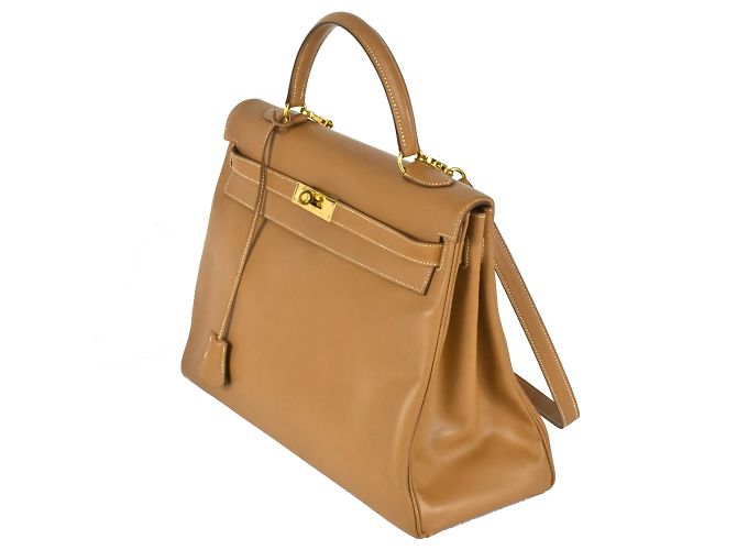 Hermès Borsa Hermes Kelly 35 in pelle box calf Marrone - vista 3