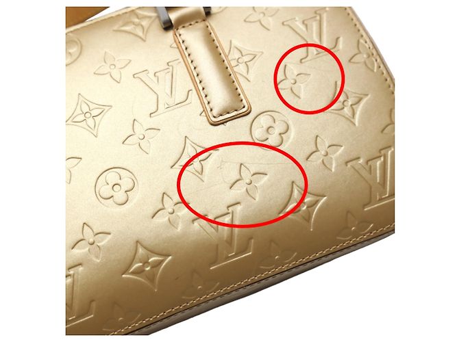 Borsa a mano opaca Monogram Louis Vuitton D'oro - vista 10