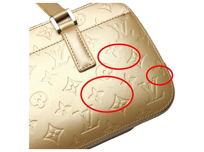 Borsa a mano opaca Monogram Louis Vuitton D'oro - vista 12