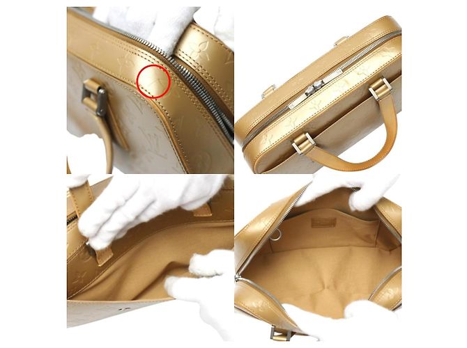 Borsa a mano opaca Monogram Louis Vuitton D'oro - vista 19