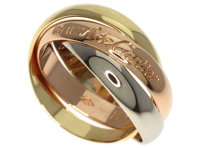 Cartier Trinity #47 Ring White gold Yellow gold Pink gold ref.1493149 ...