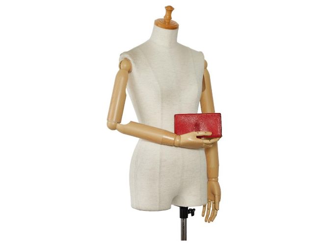 Hermès Billetera bi-fold Soufflet Bearn Hermes Roja - vista 12