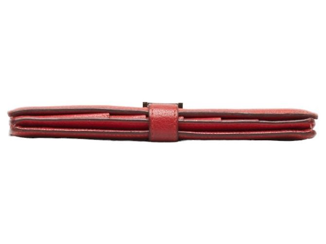 Hermès Billetera bi-fold Soufflet Bearn Hermes Roja - vista 4