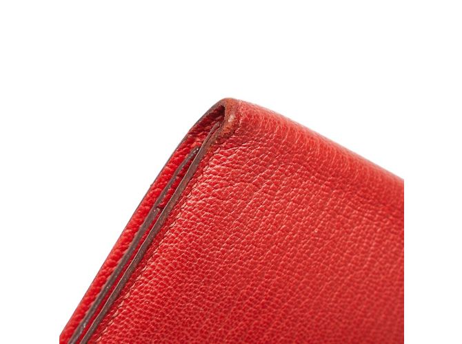 Hermès Billetera bi-fold Soufflet Bearn Hermes Roja - vista 5
