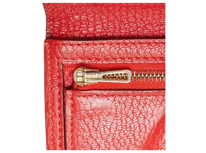 Hermès Billetera bi-fold Soufflet Bearn Hermes Roja - vista 8