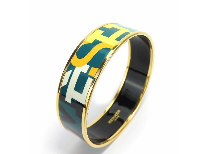 Hermès Hermes Multi-Farben Emaille Charm-Armband Mehrfarben Grün - Ansicht 11
