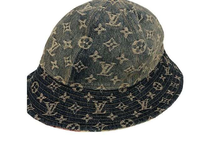 Cappello bucket in denim blu Louis Vuitton - vista 2