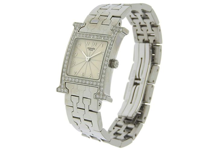 Hermès Reloj H Hermes con bisel de diamantes - vista 2