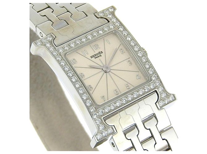 Hermès Reloj H Hermes con bisel de diamantes - vista 3