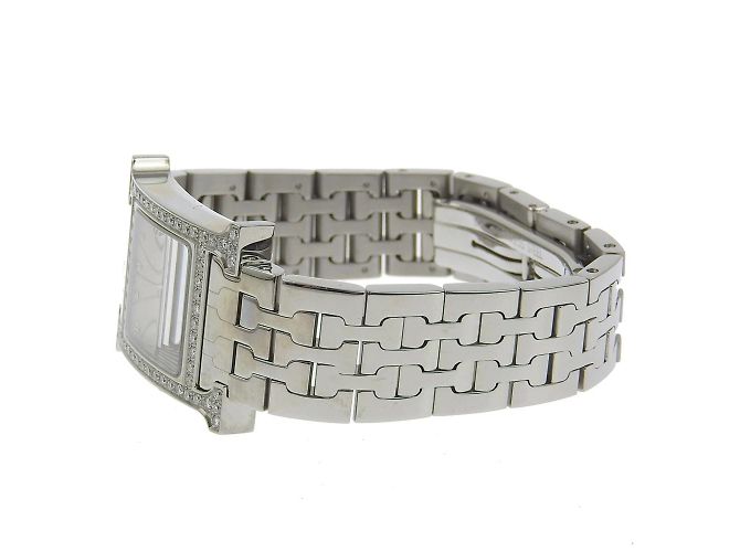 Hermès Reloj H Hermes con bisel de diamantes - vista 4