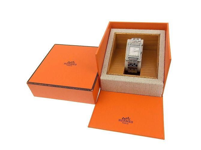 Hermès Reloj H Hermes con bisel de diamantes - vista 8