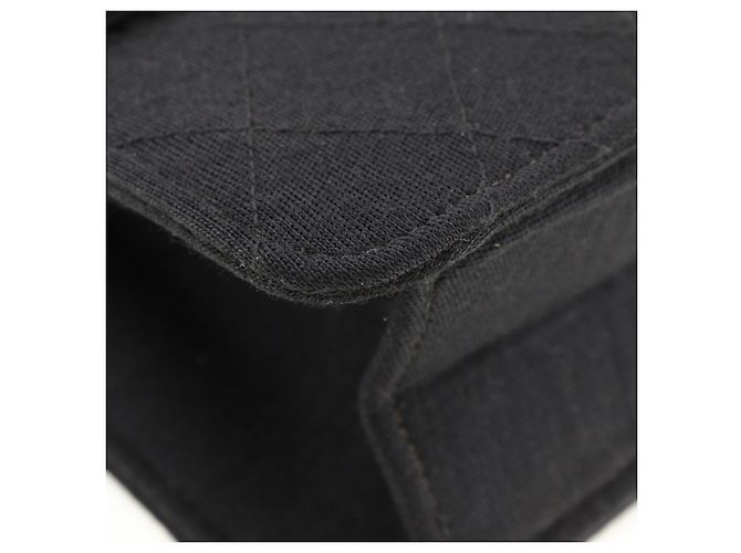 Chanel schwarze Baumwollkettentasche - Ansicht 4
