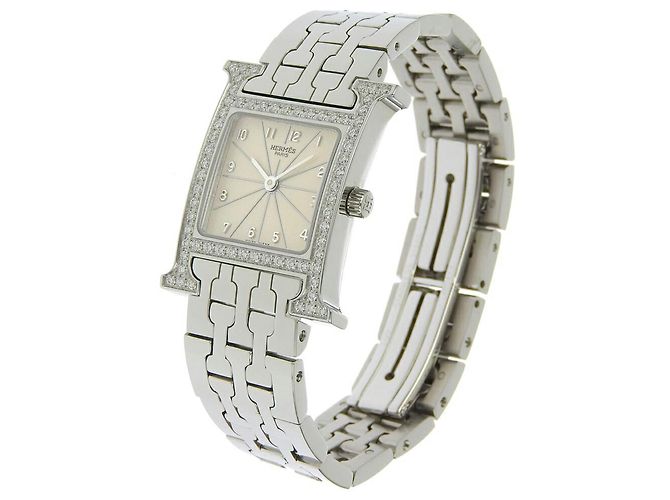 Hermès Reloj H Hermes con bisel de diamantes - vista 2
