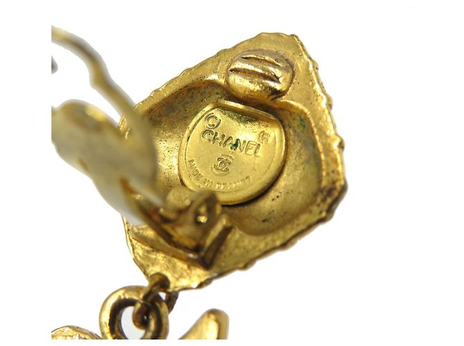 Orecchini in metallo dorato con nastro Chanel D'oro - vista 6