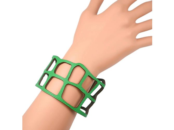 Pulsera Bangle Hermès Petite H Écaille Togo Verde - vista 2