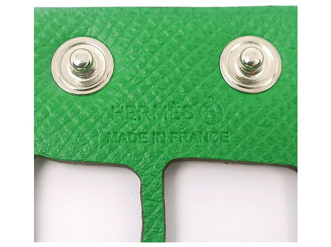 Pulsera Bangle Hermès Petite H Écaille Togo Verde - vista 4