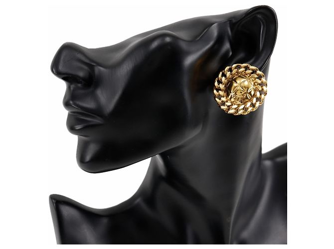 Orecchini a clip placcati in oro Chanel Coco Mark D'oro - vista 2