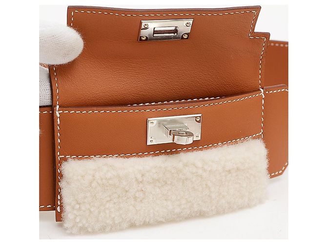 Cintura Kelly Pocket di Hermès Marrone Rosso Beige - vista 4