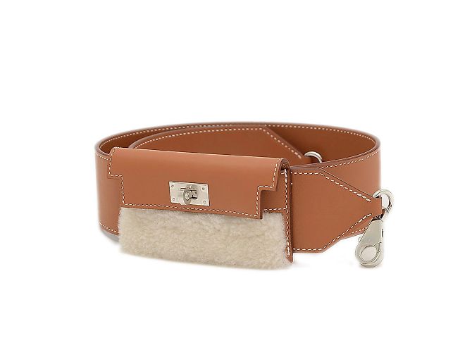 Cintura Kelly Pocket di Hermès Marrone Rosso Beige - vista 9