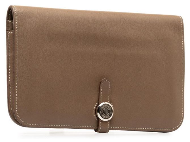 Hermès Cartera Larga GM Dogon Hermes Plata Gris pardo - vista 2