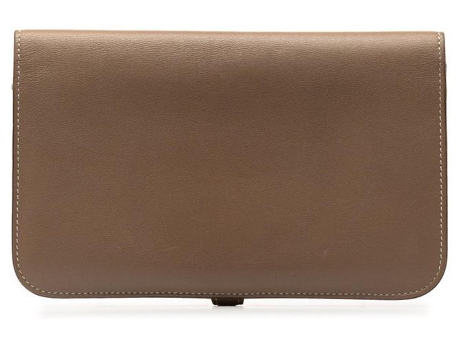 Hermès Cartera Larga GM Dogon Hermes Plata Gris pardo - vista 3
