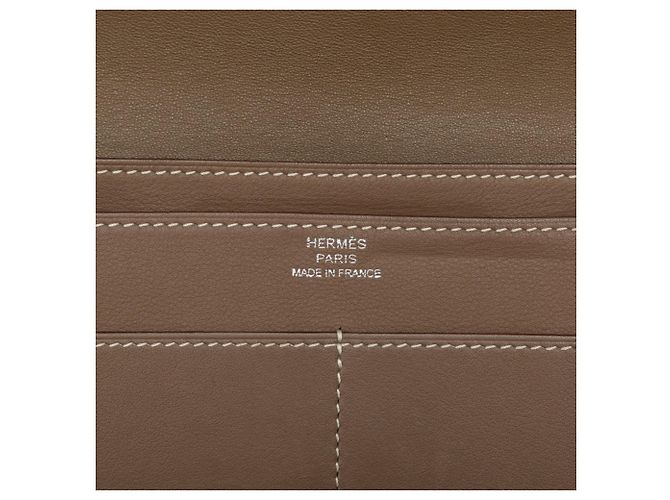 Hermès Cartera Larga GM Dogon Hermes Plata Gris pardo - vista 7
