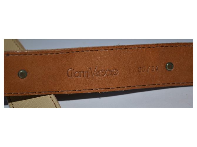 Gianni Versace Ledergürtel beige 85 cm - Ansicht 9