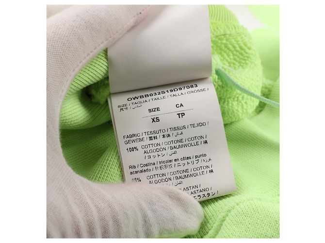 Off White Felpa con cappuccio logo freccia OFF-WHITE in verde lime - vista 10