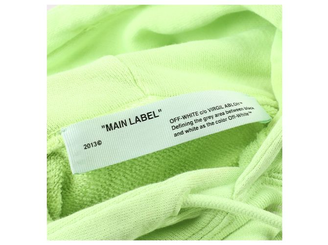 Off White Felpa con cappuccio logo freccia OFF-WHITE in verde lime - vista 12
