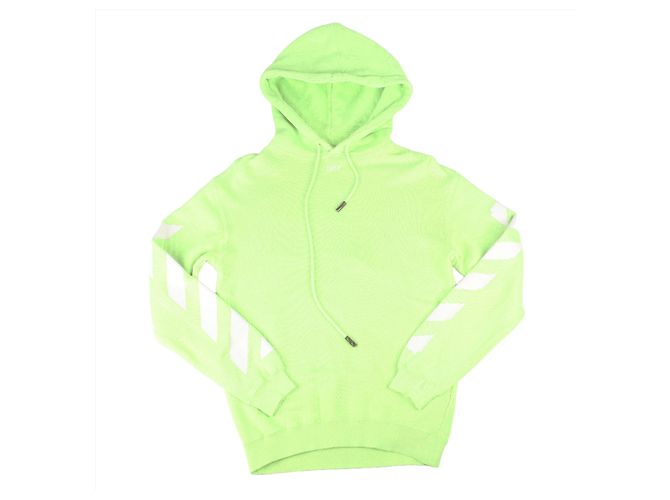 Off White Felpa con cappuccio logo freccia OFF-WHITE in verde lime - vista 2